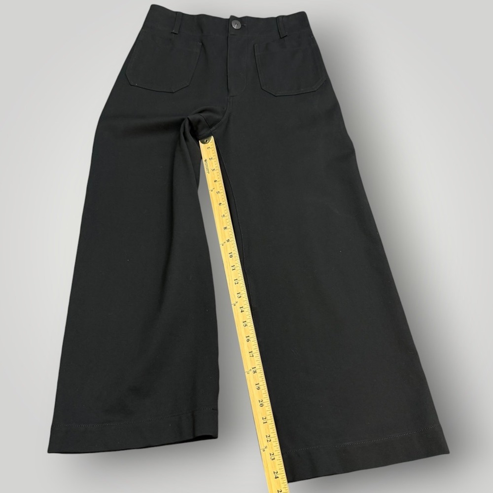Maeve Anthropologie The Colette Black Wide Leg High Rise Pants 28